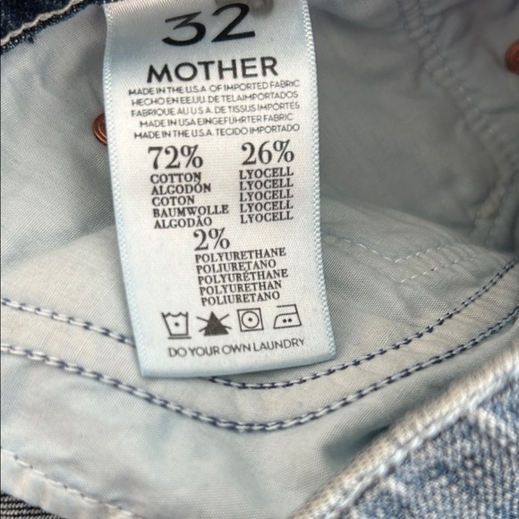 MOTHER The Outsider Hooked Dark Blue Cropped Jeans Size 32 - Picture 4 of 6